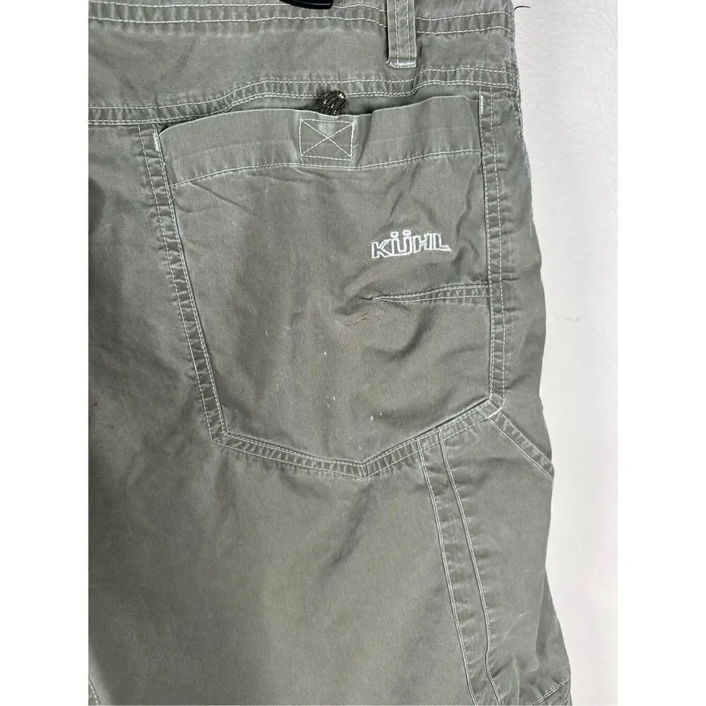 Kuhl Shorts Size 36 Grey Green Cotton Blend Ramblr Cargo Outdoors Utility Work